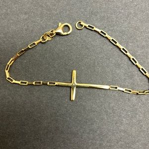 Gold Plate over Sterling Bracelet Cross